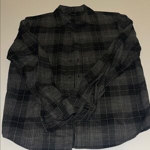 Banana Republic Charcoal and Black Checkered Shirt